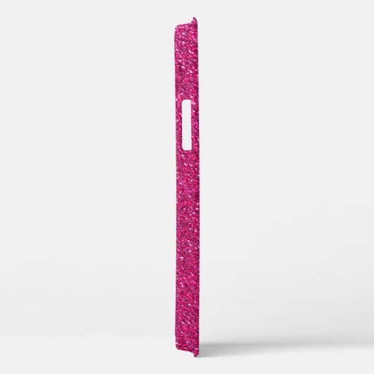 Girly Heet Roze Glitter Naam Gepersonaliseerd Case-Mate iPhone Case (Achterkant / Rechts)