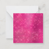 Girly Heet Roze Glitter Sparkle Monogram Naam Notitiekaartje (Achterkant)