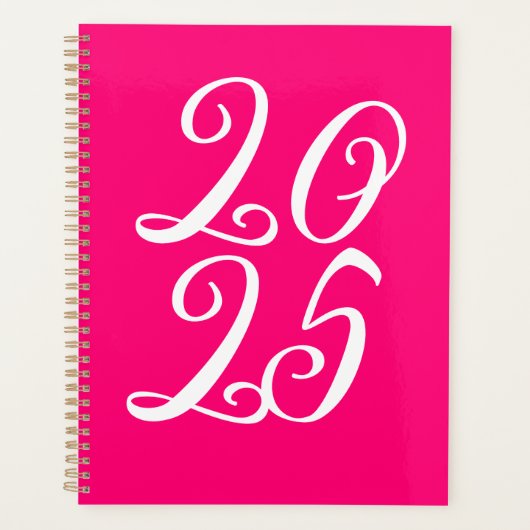 Girly heet roze magenta custom schattig script jaa planner (Voorkant)
