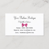 Girly Helder Roze en Witte Strepen Schattige Roze  Visitekaartje (Achterkant)