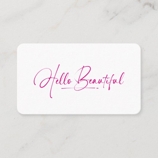 Girly Hello Beautiful Makeup Artist Beauty Qr Code Visitekaartje (Voorkant)
