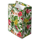 Girly Hibiscus bloemenpatroon Medium Cadeauzakje (Voorkant Gekanteld)