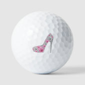 Girly High Hiel Roze en White Shoe Golfballen (Voorkant)