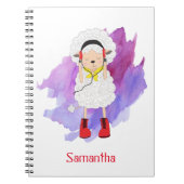 Girly Hipster Lamb Monogrammed Notitieboek (Voorkant)