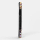 Girly Holographic Glitter Monogram Name Black Case-Mate iPhone Case (Achterkant/rechts)