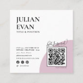 Girly Holographic QR Code Vierkant roze Vierkante Visitekaartje (Achterkant)