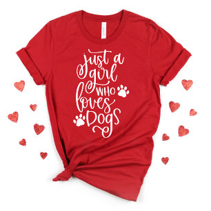Girly Hondenliefhebber Valentijn Whimsy Typografie T-shirt
