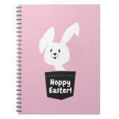 Girly Hoppy Pastel Blush Pink Bunny Cartoon Notitieboek (Voorkant)
