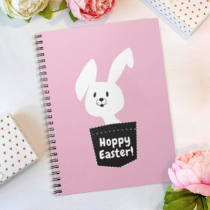 Girly Hoppy Pastel Blush Pink Bunny Cartoon Notitieboek