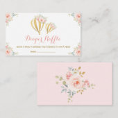 Girly Hot Air ballon Blush Floral Diaper Raffle Informatiekaartje (Voorkant / Achterkant)