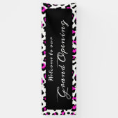 Girly Hot Pink Black en White Leopard Spot Spandoek (Verticaal)