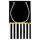 Girly Hot Pink Boow Black White Stripes met naam Klein Cadeauzakje (Achterkant)