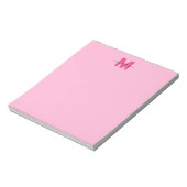 Girly Hot Pink Calligrafie Naam Monogram Notitieblok (Linkerzijde)