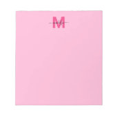Girly Hot Pink Calligrafie Naam Monogram Notitieblok (Voorkant)