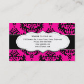 Girly Hot Pink Damask Visitekaartjes (Achterkant)