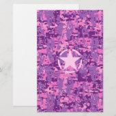 Girly Hot Pink Digital Camouflage Camo Briefpapier (Voorkant / Achterkant)