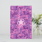 Girly Hot Pink Digital Camouflage Camo Briefpapier (Staand voorkant)