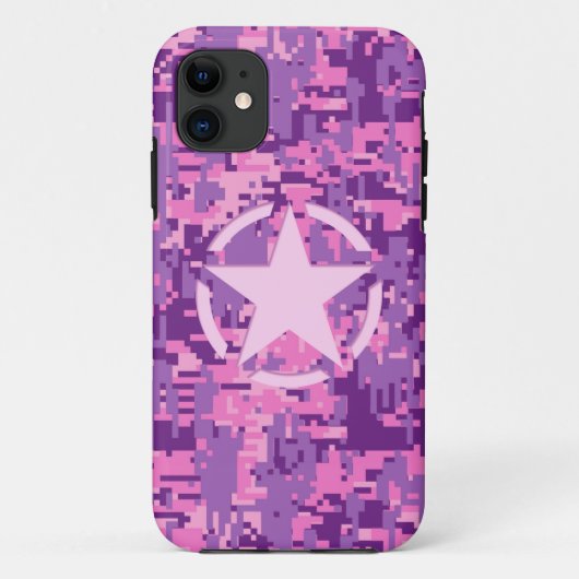 Girly Hot Pink Digital Camouflage Camo Case-Mate iPhone Case (Achterkant)