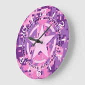 Girly Hot Pink Digital Camouflage Camo Dial Grote Klok (Hoek)