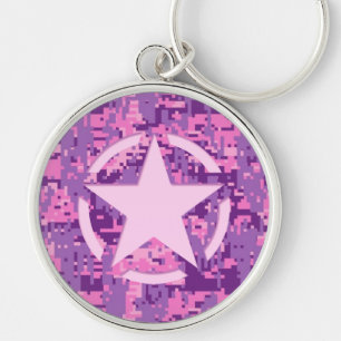 Girly Hot Pink Digital Camouflage Decor Sleutelhanger