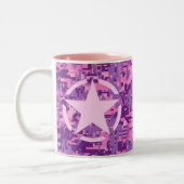 Girly Hot Pink Digital Camouflage Decor Tweekleurige Koffiemok (Links)