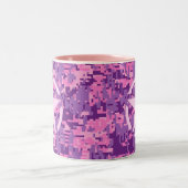 Girly Hot Pink Digital Camouflage Decor Tweekleurige Koffiemok (Center)