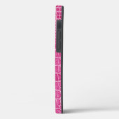 Girly Hot Pink Faux Crocodile Leather Case-Mate iPhone Case (Achterkant / Links)