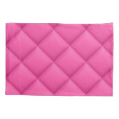 Girly Hot Pink Faux Quilted Diamond Pattern Kussensloop (Achterkant-Links)