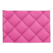 Girly Hot Pink Faux Quilted Diamond Pattern Kussensloop (Achterkant-Rechts)