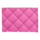 Girly Hot Pink Faux Quilted Diamond Pattern Kussensloop (Voorkant-Links)