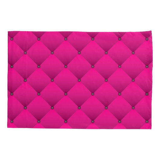 Girly Hot Pink Faux Quilted Diamond Pattern Kussensloop (Achterkant)