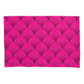 Girly Hot Pink Faux Quilted Diamond Pattern Kussensloop (Voorkant)