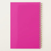 Girly Hot Pink Fun Modern Monogram Naam Planner (Achterkant)