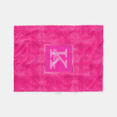 Girly Hot Pink Glam Diamond Sparkle Monogram Naam Fleece Deken (Voorkant (Horizontaal))