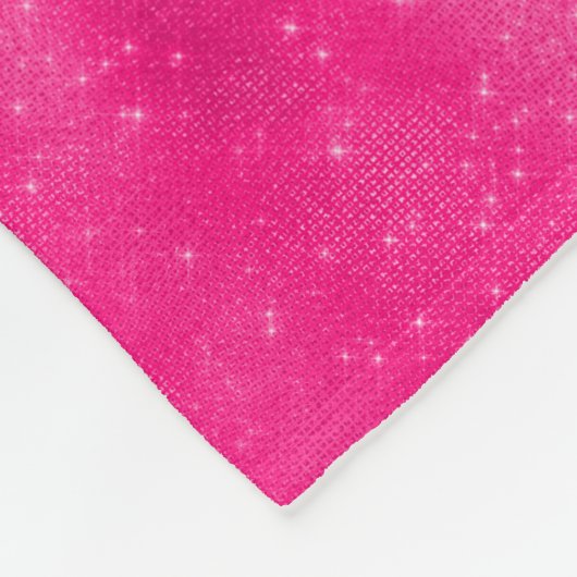 Girly Hot Pink Glam Diamond Sparkle Monogram Naam Fleece Deken (Hoek)