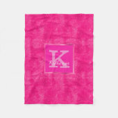 Girly Hot Pink Glam Diamond Sparkle Monogram Naam Fleece Deken (Voorkant)