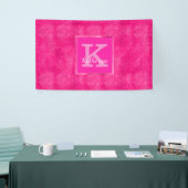 Girly Hot Pink Glam Diamond Sparkle Monogram Naam Spandoek (Beurs)