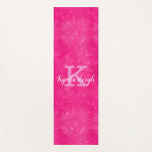 Girly Hot Pink Glam Diamond Sparkle Monogram Naam  Yogamat (Voorkant)