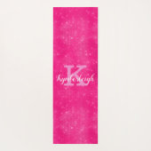 Girly Hot Pink Glam Diamond Sparkle Monogram Naam  Yogamat (Achterkant)