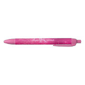 Girly Hot Pink Glam Diamond Sparkle Monogram Naam Zwarte Inkt Pen (Bodem)