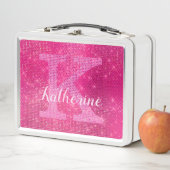 Girly Hot Pink Glam Glitter Sparkle Monogram Naam (In situ)