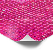 Girly Hot Pink Glam Glitter Sparkle Monogram Naam Perfect Poster (Hoek)