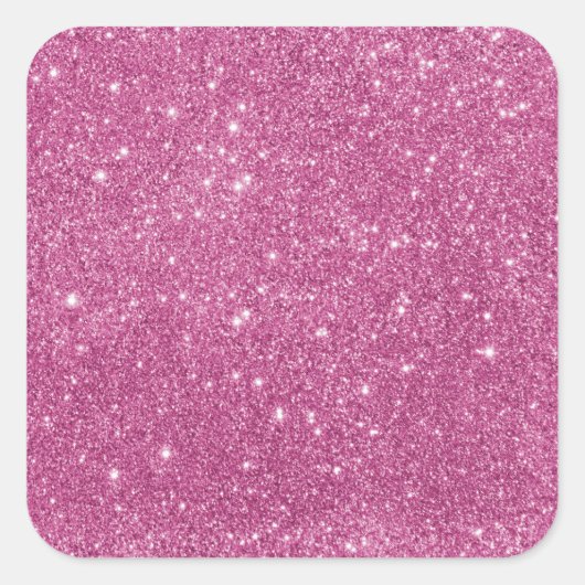 Girly Hot Pink Glitter Classic Vierkante Sticker (Voorkant)