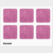 Girly Hot Pink Glitter Classic Vierkante Sticker (Vel)