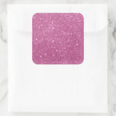 Girly Hot Pink Glitter Classic Vierkante Sticker (Tas)