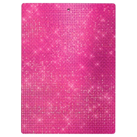 Girly Hot Pink Glitter Glam Sparkle Monogram Naam Klembord (Achterkant)