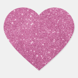 Girly Hot Pink Glitter Hart Sticker