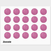 Girly Hot Pink Glitter Ronde Sticker (Vel)