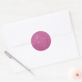 Girly Hot Pink Glitter Ronde Sticker (Envelop)