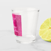 Girly Hot Pink Glitter Sparkle Fun Monogram Naam Shot Glas (Rechts)